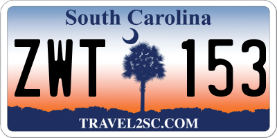 SC license plate ZWT153