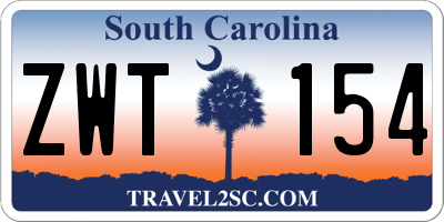 SC license plate ZWT154