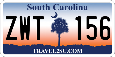 SC license plate ZWT156