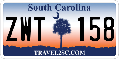 SC license plate ZWT158