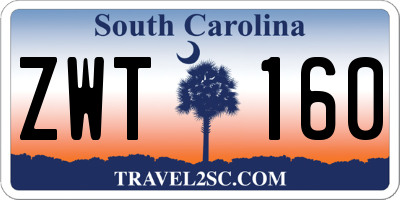 SC license plate ZWT160