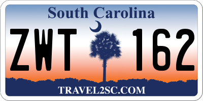 SC license plate ZWT162