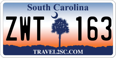 SC license plate ZWT163