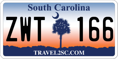 SC license plate ZWT166