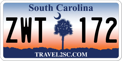 SC license plate ZWT172