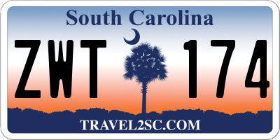 SC license plate ZWT174