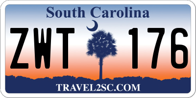 SC license plate ZWT176