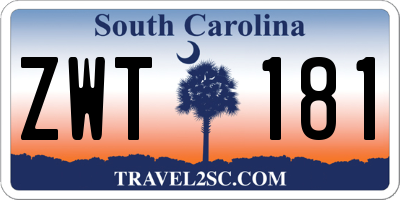 SC license plate ZWT181