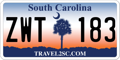 SC license plate ZWT183