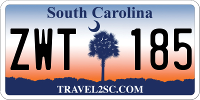 SC license plate ZWT185