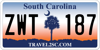 SC license plate ZWT187