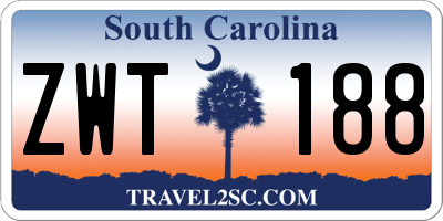 SC license plate ZWT188
