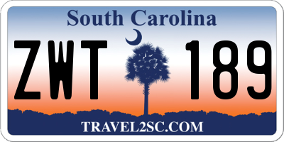 SC license plate ZWT189