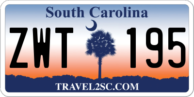 SC license plate ZWT195