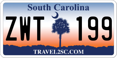 SC license plate ZWT199