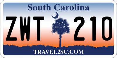 SC license plate ZWT210