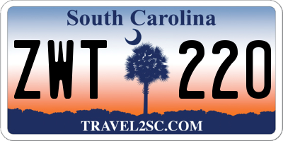 SC license plate ZWT220