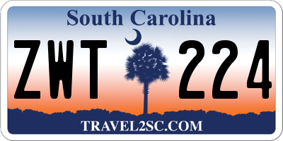 SC license plate ZWT224
