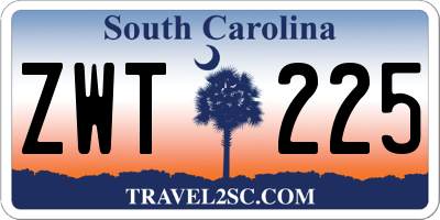 SC license plate ZWT225