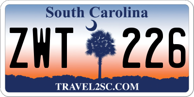 SC license plate ZWT226