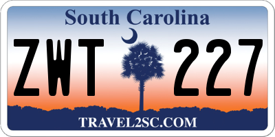 SC license plate ZWT227