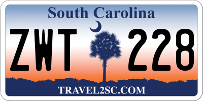 SC license plate ZWT228