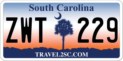 SC license plate ZWT229