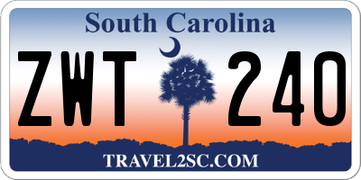 SC license plate ZWT240