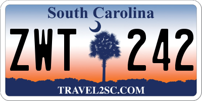 SC license plate ZWT242