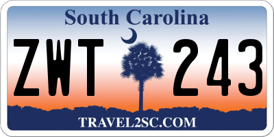 SC license plate ZWT243