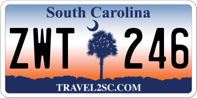 SC license plate ZWT246