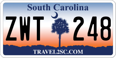 SC license plate ZWT248