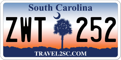 SC license plate ZWT252
