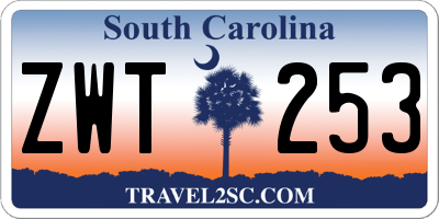 SC license plate ZWT253