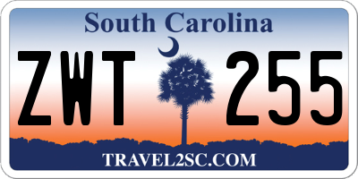 SC license plate ZWT255