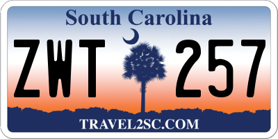 SC license plate ZWT257