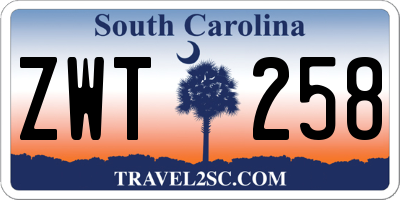 SC license plate ZWT258