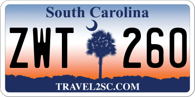 SC license plate ZWT260