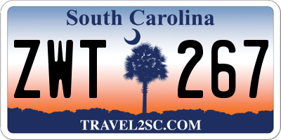 SC license plate ZWT267