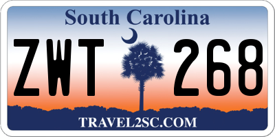 SC license plate ZWT268