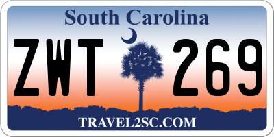 SC license plate ZWT269
