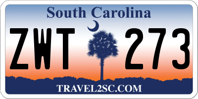 SC license plate ZWT273