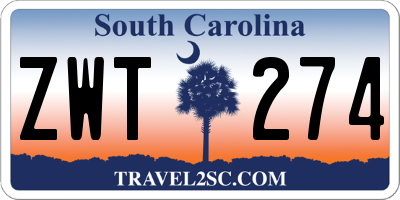 SC license plate ZWT274