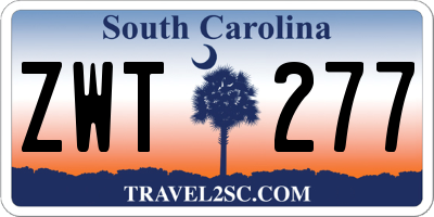 SC license plate ZWT277