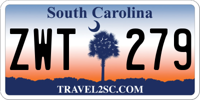 SC license plate ZWT279