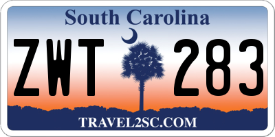 SC license plate ZWT283