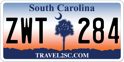 SC license plate ZWT284