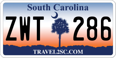 SC license plate ZWT286