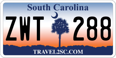 SC license plate ZWT288