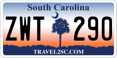 SC license plate ZWT290